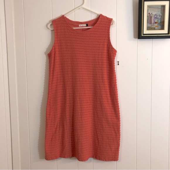 The-oph-ilus Coral Sleeveless Dress 100% Cotton Small - Picture 1 of 7